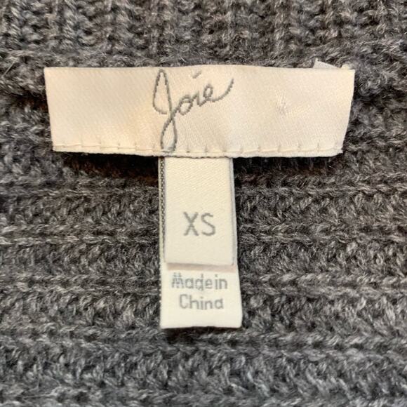 Joie gray ribbed knit cashmere wool open front cardigan size Extra Small XS - Picture 10 of 11